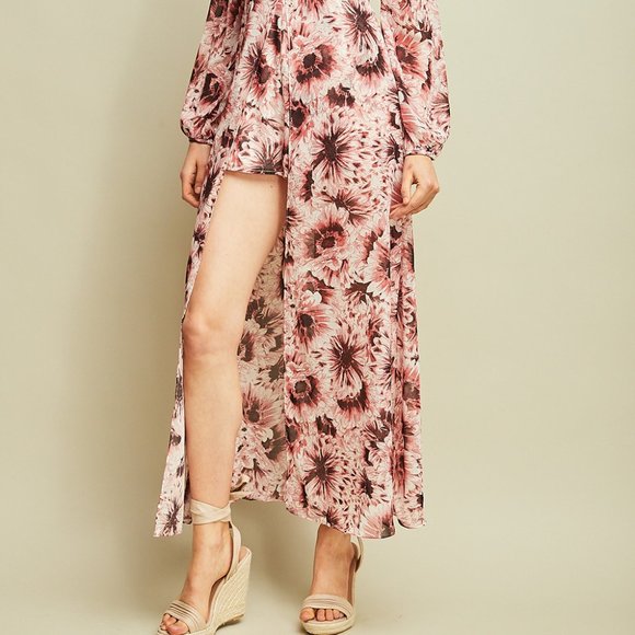 Entro Floral Maxi Shorts Romper - Picture 4 of 9